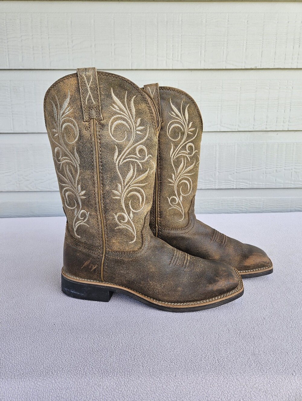 Twisted X Top Hand Performance Western Boots Women 6.5 B Broad Square Toe Brown